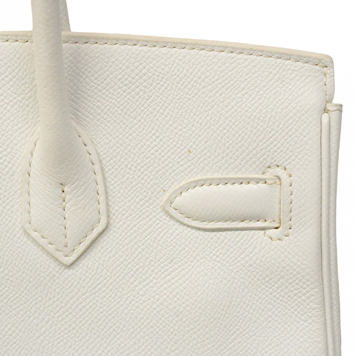 【6cb2358】エルメス ハンドバッグ バーキン30 ヴォーエプソン ホワイト シルバー金具 T刻印【中古】レディース