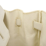 【6cb2358】エルメス ハンドバッグ バーキン30 ヴォーエプソン ホワイト シルバー金具 T刻印【中古】レディース