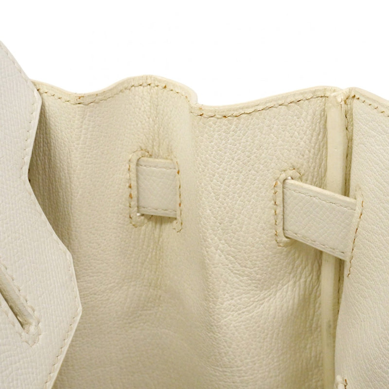 【6cb2358】エルメス ハンドバッグ バーキン30 ヴォーエプソン ホワイト シルバー金具 T刻印【中古】レディース