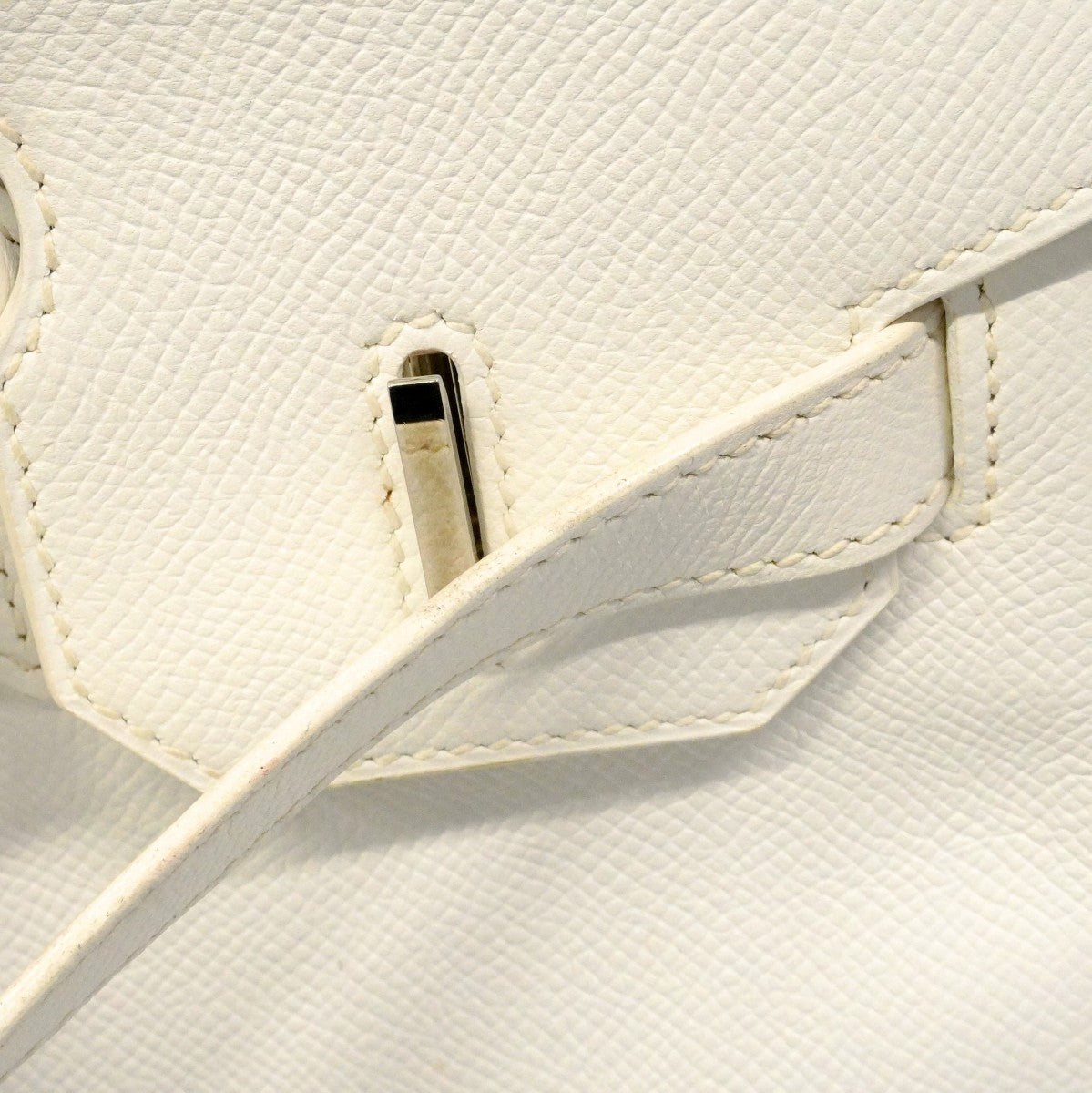 【6cb2358】エルメス ハンドバッグ バーキン30 ヴォーエプソン ホワイト シルバー金具 T刻印【中古】レディース