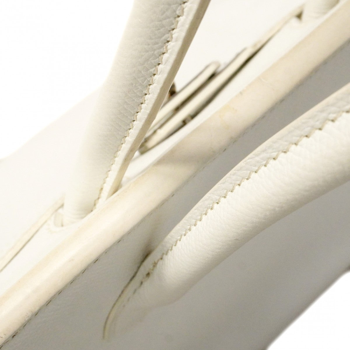 【6cb2358】エルメス ハンドバッグ バーキン30 ヴォーエプソン ホワイト シルバー金具 T刻印【中古】レディース