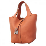 【6cb2359】エルメス ハンドバッグ ピコタンロックPM トリヨンクレマンス クレヴェット シルバー金具 □Q刻印【中古】レディース