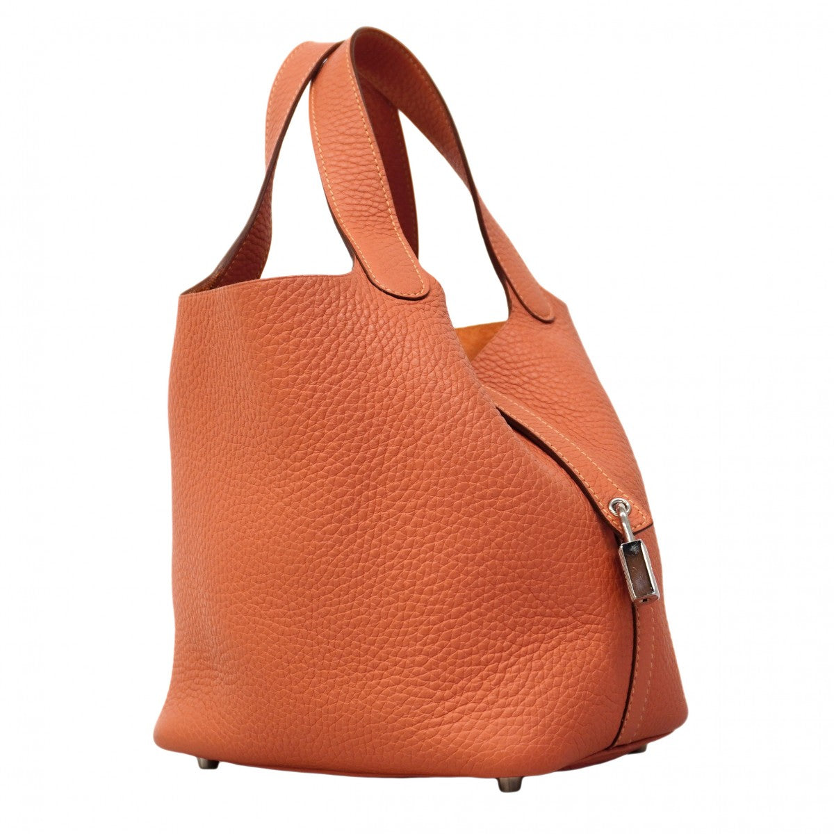 【6cb2359】エルメス ハンドバッグ ピコタンロックPM トリヨンクレマンス クレヴェット シルバー金具 □Q刻印【中古】レディース