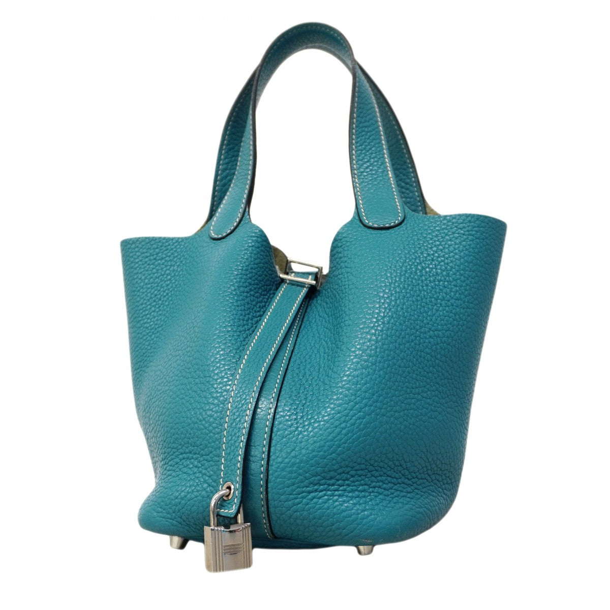 【6cb2360】エルメス ハンドバッグ ピコタンロックPM トリヨンクレマンス ブルージーン シルバー金具 □P刻印【中古】レディース