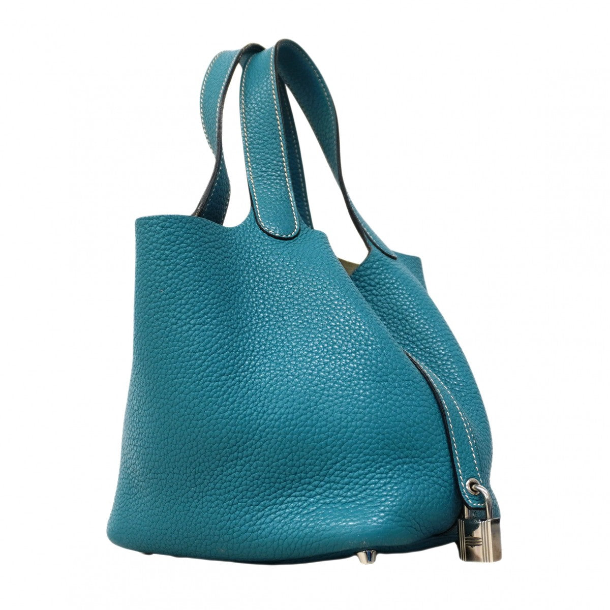 【6cb2360】エルメス ハンドバッグ ピコタンロックPM トリヨンクレマンス ブルージーン シルバー金具 □P刻印【中古】レディース