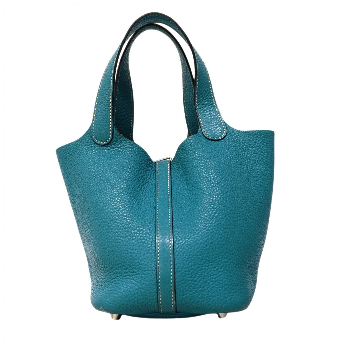 【6cb2360】エルメス ハンドバッグ ピコタンロックPM トリヨンクレマンス ブルージーン シルバー金具 □P刻印【中古】レディース