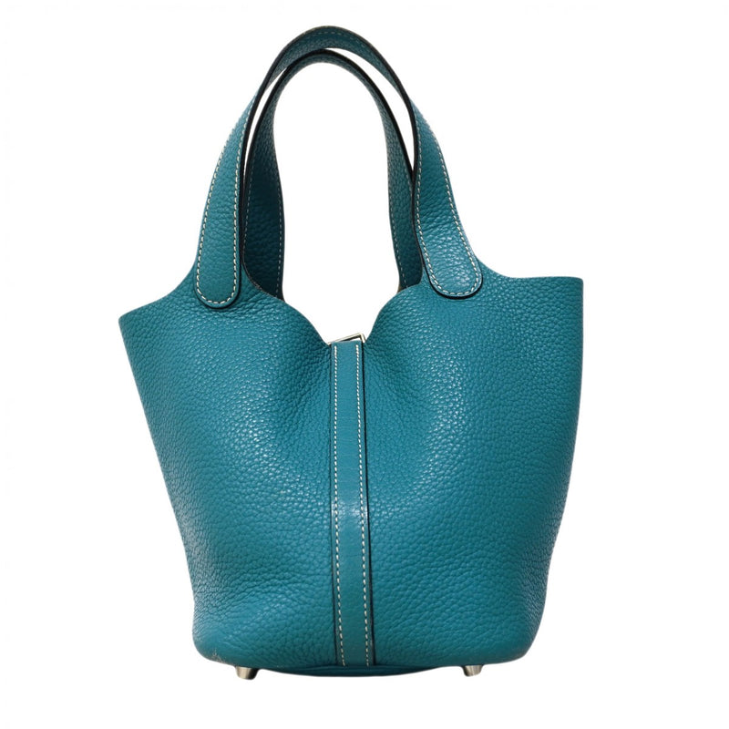 【6cb2360】エルメス ハンドバッグ ピコタンロックPM トリヨンクレマンス ブルージーン シルバー金具 □P刻印【中古】レディース