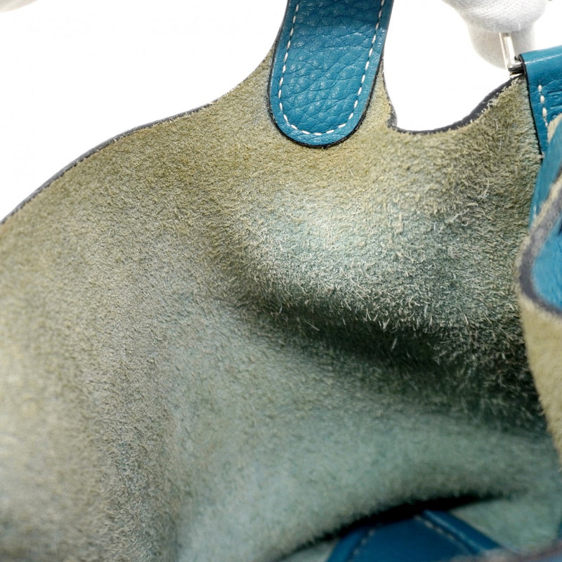 【6cb2360】エルメス ハンドバッグ ピコタンロックPM トリヨンクレマンス ブルージーン シルバー金具 □P刻印【中古】レディース