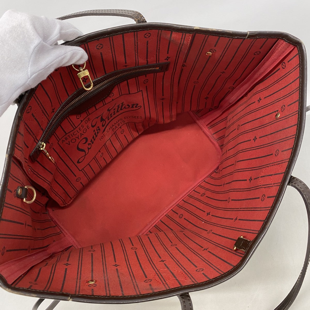 【6cb2366】ルイヴィトン トートバッグ ダミエ ネヴァーフルMM N51105 エベヌ【中古】レディース