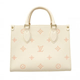 【6cb2372】ルイヴィトン ハンドバッグ モノグラム・アンプラント オンザゴーPM M28313 ミルキーホワイト/ピーチ 2wayバッグ【中古】レディース