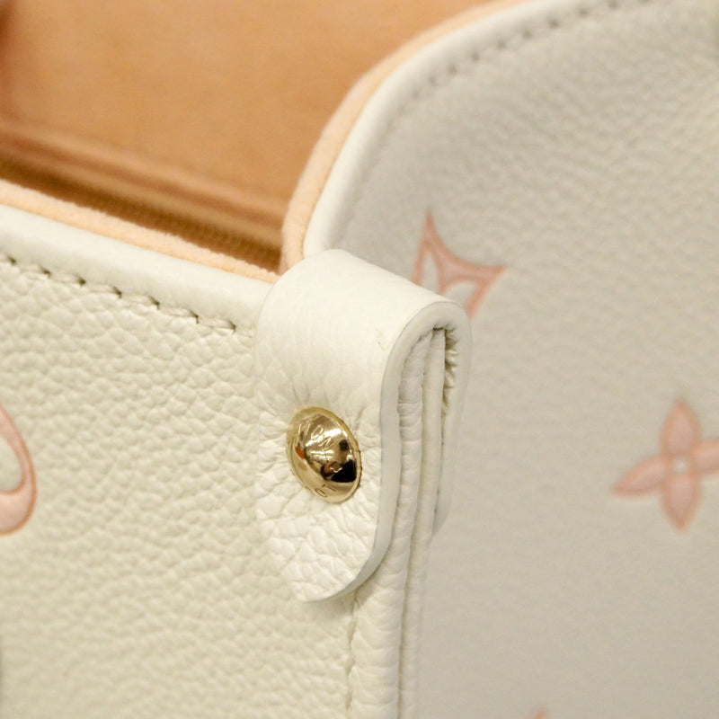 【6cb2372】ルイヴィトン ハンドバッグ モノグラム・アンプラント オンザゴーPM M28313 ミルキーホワイト/ピーチ 2wayバッグ【中古】レディース