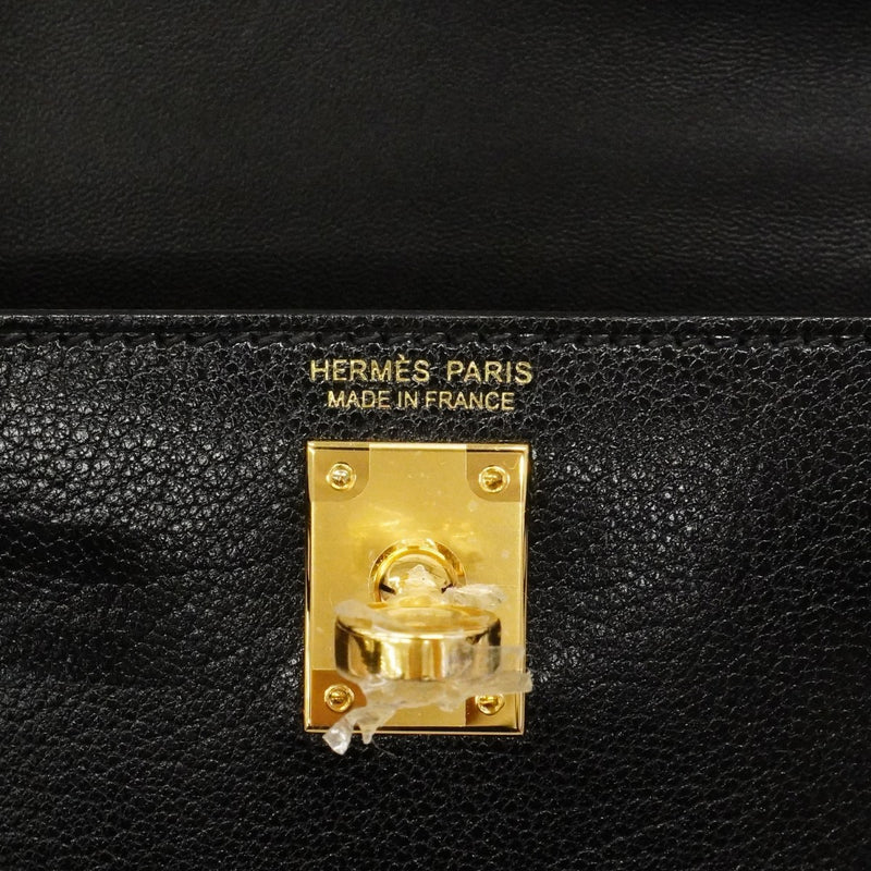 【6cb2381-g】エルメス ハンドバッグ ミニケリー2 シェーブル ブラック ゴールド金具 K刻印 2wayバッグ【中古】レディース