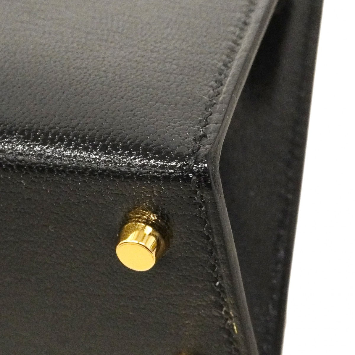 【6cb2381-g】エルメス ハンドバッグ ミニケリー2 シェーブル ブラック ゴールド金具 K刻印 2wayバッグ【中古】レディース