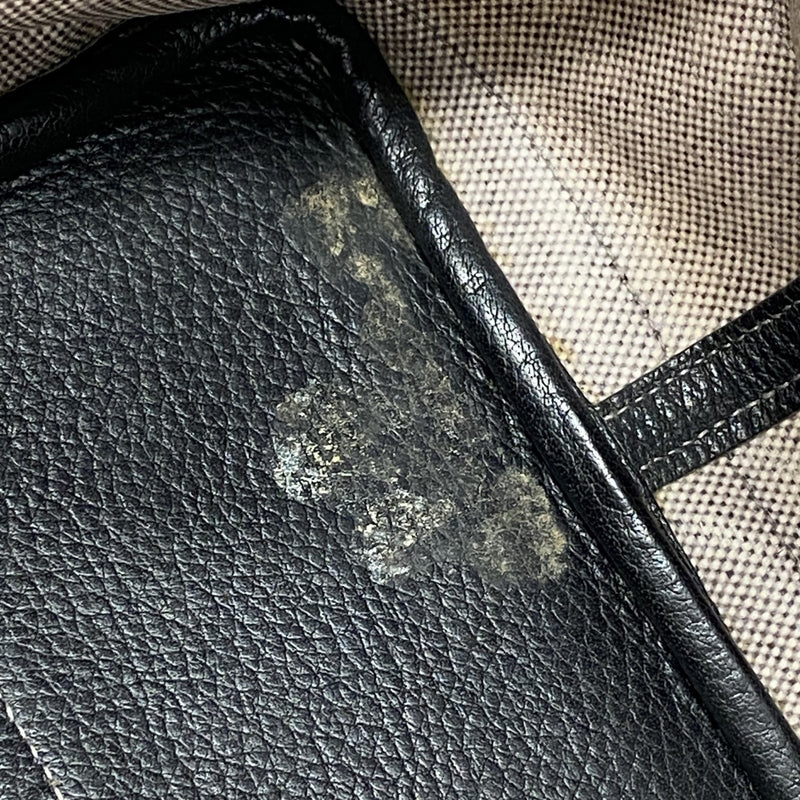 【6cb2532】エルメス トートバッグ ガーデンパーティPM トワルアッシュ ブラック シルバー金具 □H刻印【中古】レディース