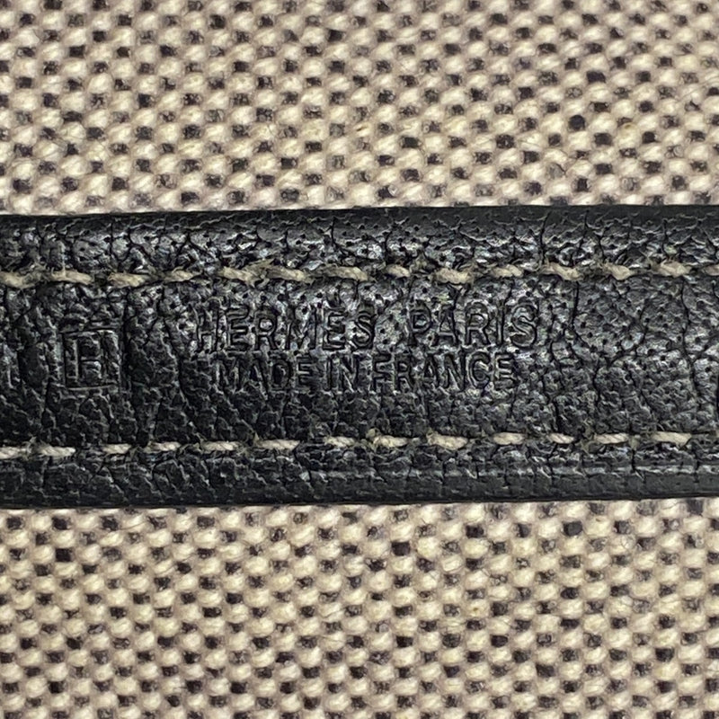 【6cb2532】エルメス トートバッグ ガーデンパーティPM トワルアッシュ ブラック シルバー金具 □H刻印【中古】レディース