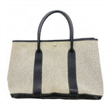 【6cb2532】エルメス トートバッグ ガーデンパーティPM トワルアッシュ ブラック シルバー金具 □H刻印【中古】レディース