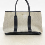 【6cb2532】エルメス トートバッグ ガーデンパーティPM トワルアッシュ ブラック シルバー金具 □H刻印【中古】レディース