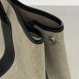 【6cb2532】エルメス トートバッグ ガーデンパーティPM トワルアッシュ ブラック シルバー金具 □H刻印【中古】レディース