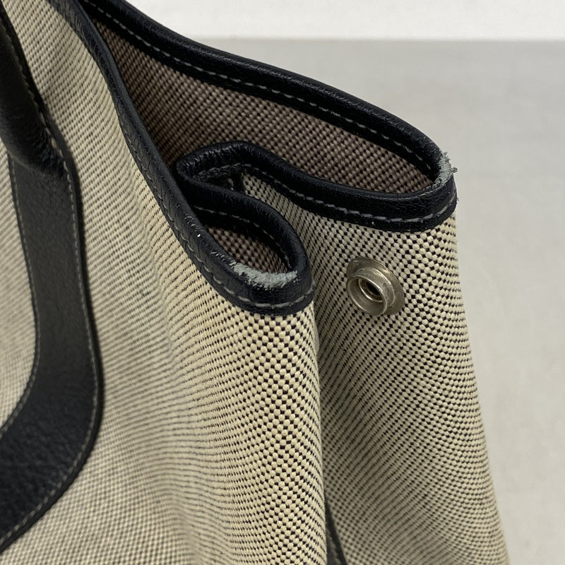 【6cb2532】エルメス トートバッグ ガーデンパーティPM トワルアッシュ ブラック シルバー金具 □H刻印【中古】レディース