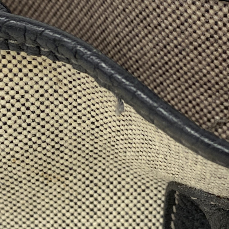 【6cb2532】エルメス トートバッグ ガーデンパーティPM トワルアッシュ ブラック シルバー金具 □H刻印【中古】レディース