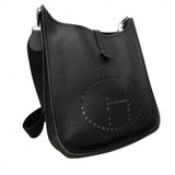 ★SALE【6cb2539】エルメス ショルダーバッグ エヴリン2GM ヴォーエプソン ブラック シルバー金具 □K刻印【中古】レディース