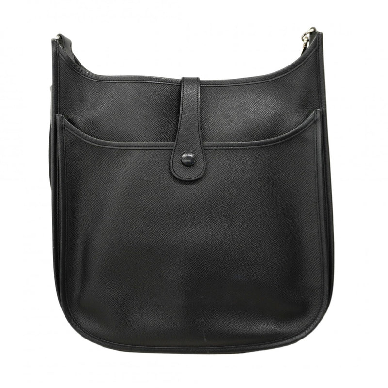 ★SALE【6cb2539】エルメス ショルダーバッグ エヴリン2GM ヴォーエプソン ブラック シルバー金具 □K刻印【中古】レディース