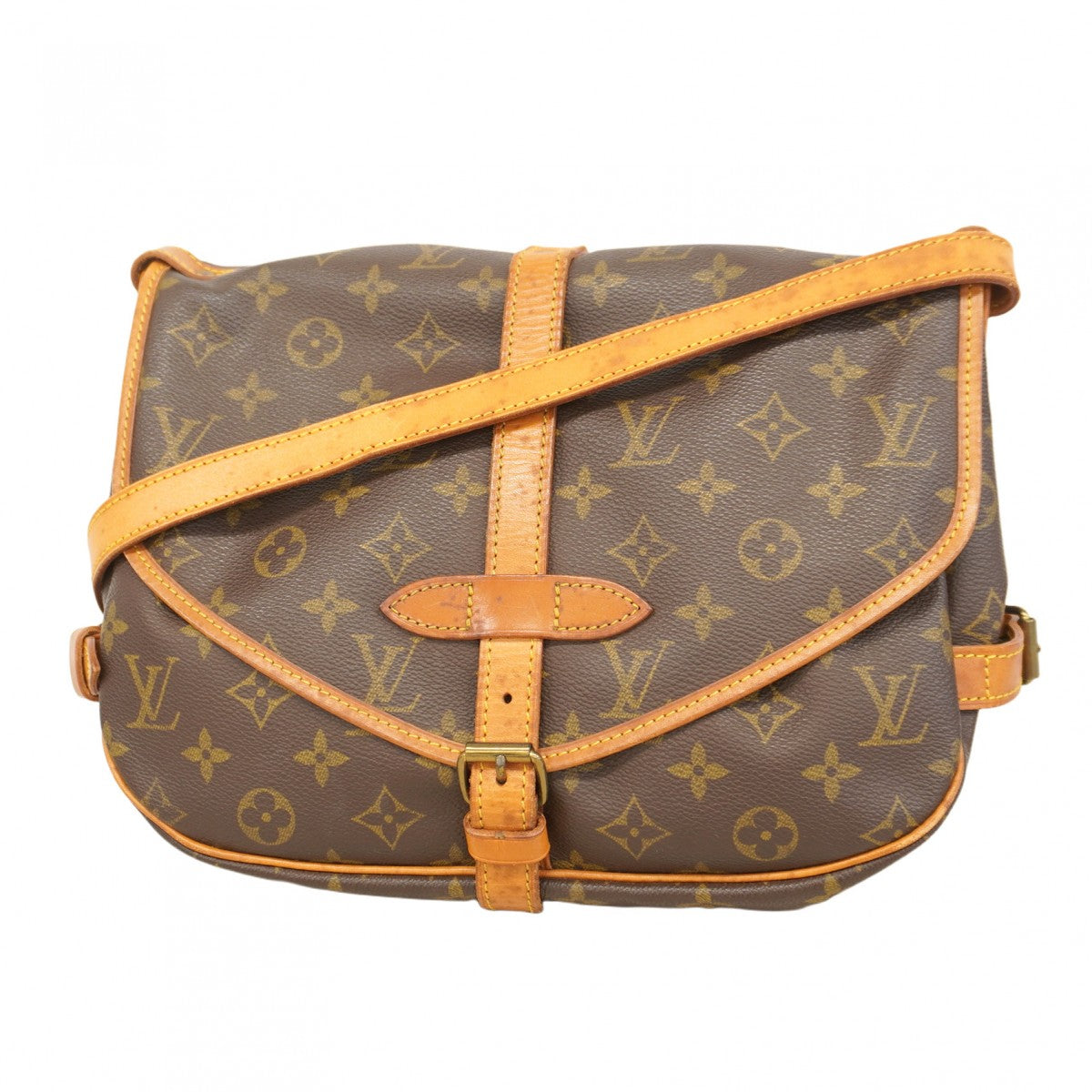 【6cb2573】ルイヴィトン ショルダーバッグ モノグラム ソミュール30 M42256 ブラウン【中古】レディース