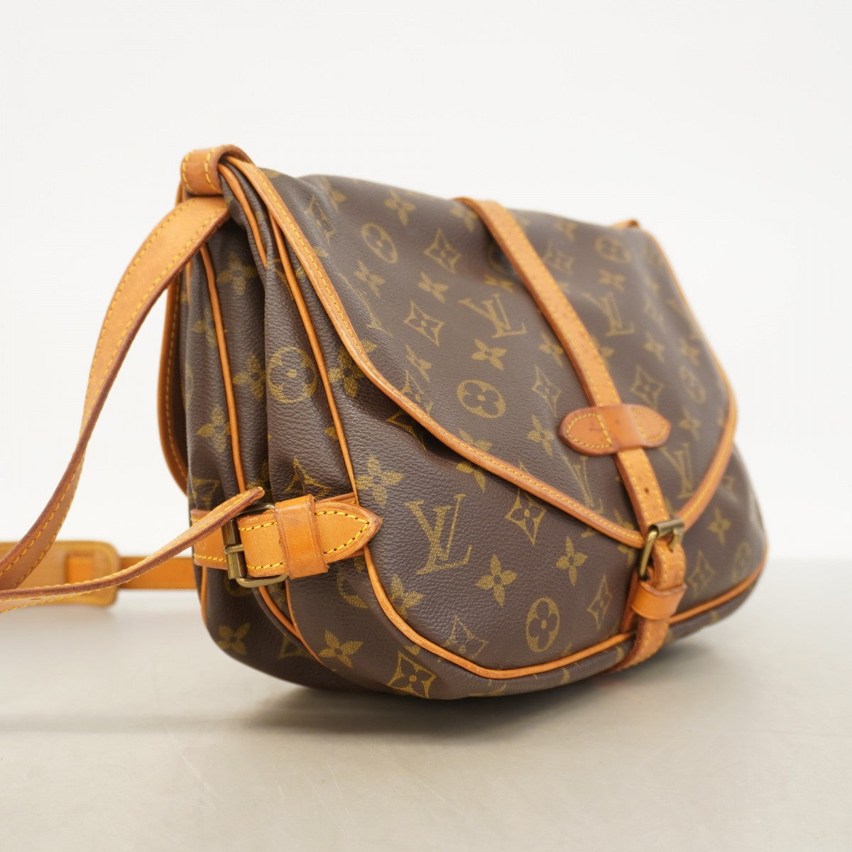 【6cb2573】ルイヴィトン ショルダーバッグ モノグラム ソミュール30 M42256 ブラウン【中古】レディース