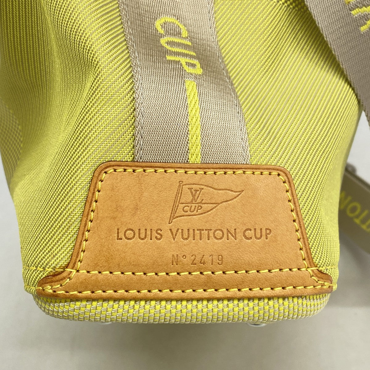 【6cb2702】ルイヴィトン ショルダーバッグ ダミエ・ジェアン LVカップ ボランティア M80635 ライムイエロー【中古】レディース