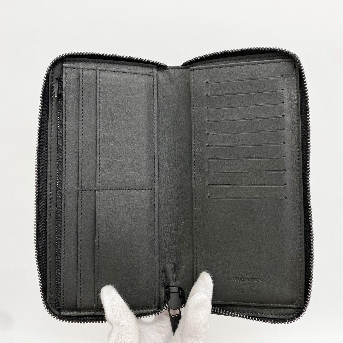 【6cb2708】ルイヴィトン 長財布 LVアエログラム ジッピーウォレットヴェルティカル M81743 ノワール【中古】メンズ