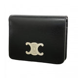 【6cb2709】セリーヌ 財布 トリオンフ レザー ブラック シルバー金具【中古】メンズ レディース ユニセックス