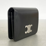 【6cb2709】セリーヌ 財布 トリオンフ レザー ブラック シルバー金具【中古】メンズ レディース ユニセックス