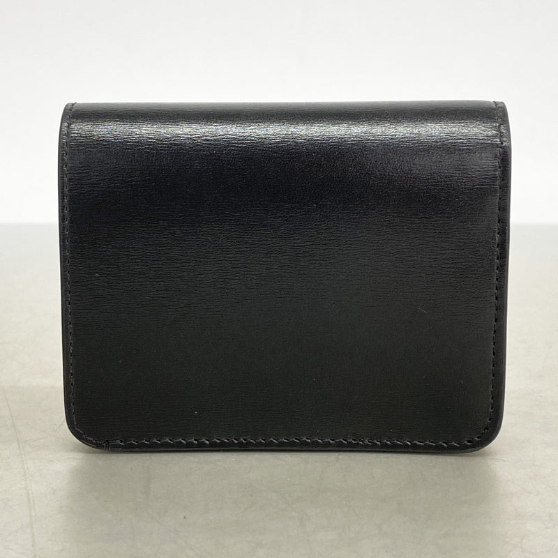 【6cb2709】セリーヌ 財布 トリオンフ レザー ブラック シルバー金具【中古】メンズ レディース ユニセックス