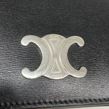 【6cb2709】セリーヌ 財布 トリオンフ レザー ブラック シルバー金具【中古】メンズ レディース ユニセックス
