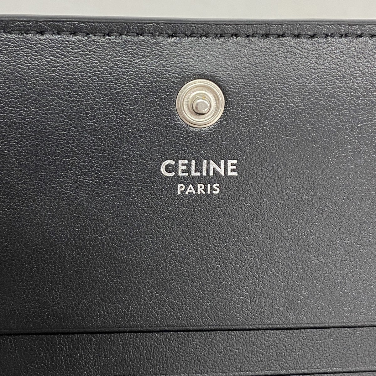 【6cb2709】セリーヌ 財布 トリオンフ レザー ブラック シルバー金具【中古】メンズ レディース ユニセックス