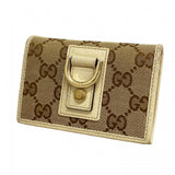 【6cb2710】グッチ カードケース GGキャンバス/アビー 141417 キャンバス ベージュ シャンパンゴールド金具【中古】レディース