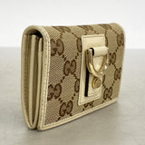 【6cb2710】グッチ カードケース GGキャンバス/アビー 141417 キャンバス ベージュ シャンパンゴールド金具【中古】レディース