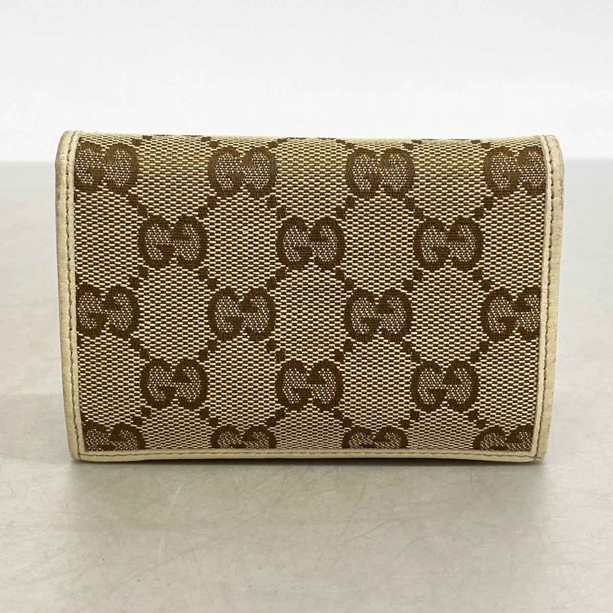 【6cb2710】グッチ カードケース GGキャンバス/アビー 141417 キャンバス ベージュ シャンパンゴールド金具【中古】レディース