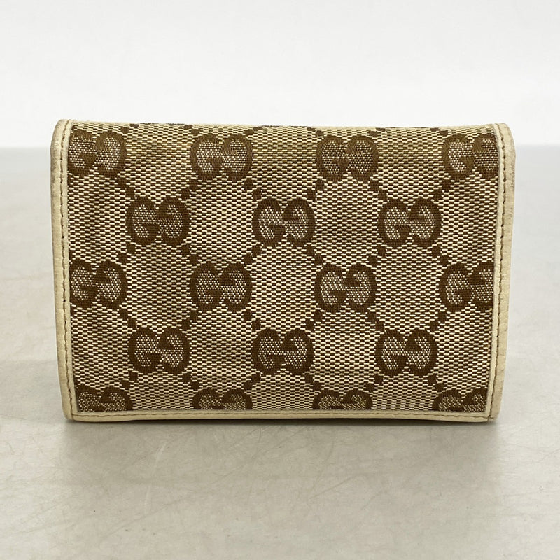 【6cb2710】グッチ カードケース GGキャンバス/アビー 141417 キャンバス ベージュ シャンパンゴールド金具【中古】レディース