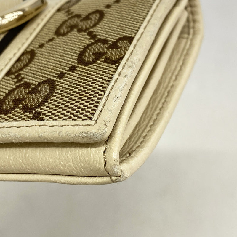 【6cb2710】グッチ カードケース GGキャンバス/アビー 141417 キャンバス ベージュ シャンパンゴールド金具【中古】レディース