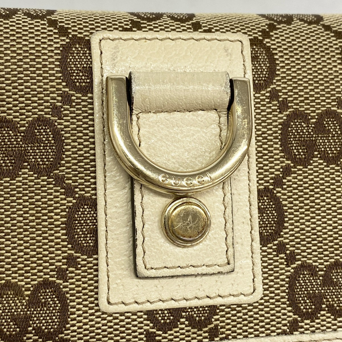 【6cb2710】グッチ カードケース GGキャンバス/アビー 141417 キャンバス ベージュ シャンパンゴールド金具【中古】レディース