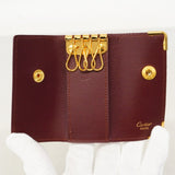 【6cb2731】カルティエ キーケース レザー ボルドー ゴールド金具【中古】メンズ レディース ユニセックス