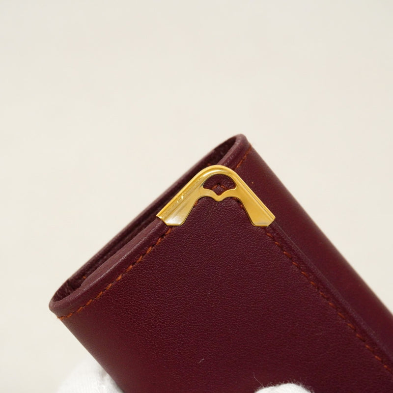 【6cb2731】カルティエ キーケース レザー ボルドー ゴールド金具【中古】メンズ レディース ユニセックス