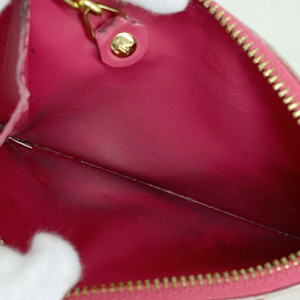 【6cb2773】ルイヴィトン コインケース ヴェルニ ポシェットクレNM M93637 ローズポップ【中古】レディース