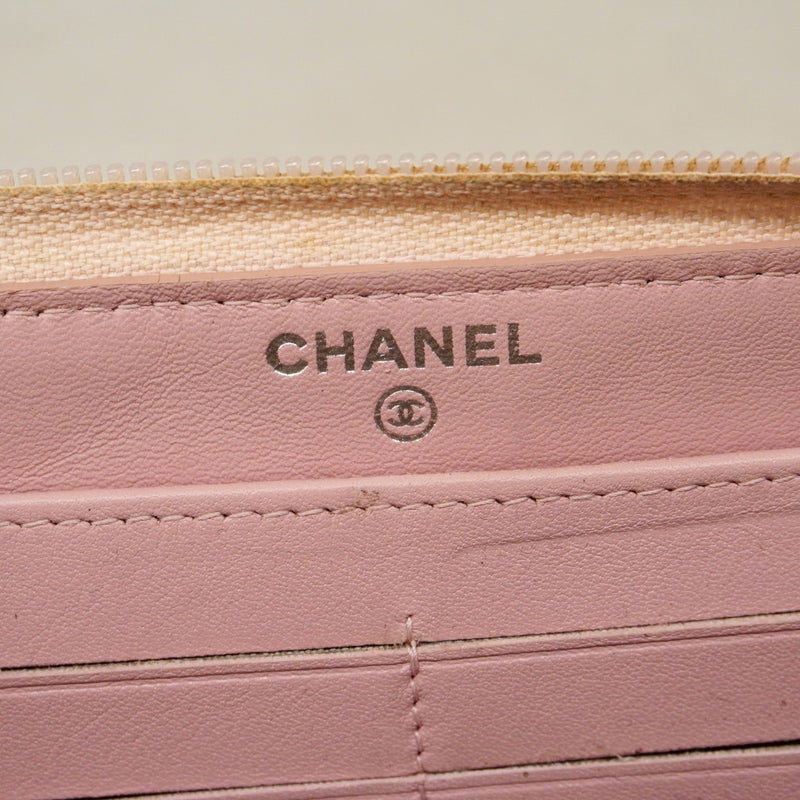 【6cb2774】シャネル 長財布 キャビアスキン ピンク シルバー金具【中古】レディース