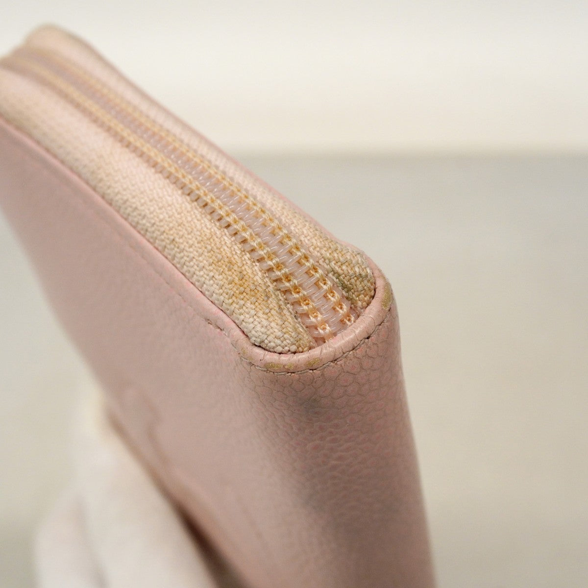 【6cb2774】シャネル 長財布 キャビアスキン ピンク シルバー金具【中古】レディース