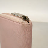 【6cb2774】シャネル 長財布 キャビアスキン ピンク シルバー金具【中古】レディース