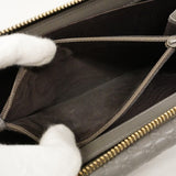 【6cb2775】グッチ 長財布 マイクログッチシマ 449364 レザー グレー シャンパンゴールド金具【中古】レディース