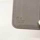 【6cb2775】グッチ 長財布 マイクログッチシマ 449364 レザー グレー シャンパンゴールド金具【中古】レディース