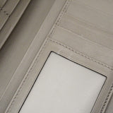 【6cb2775】グッチ 長財布 マイクログッチシマ 449364 レザー グレー シャンパンゴールド金具【中古】レディース